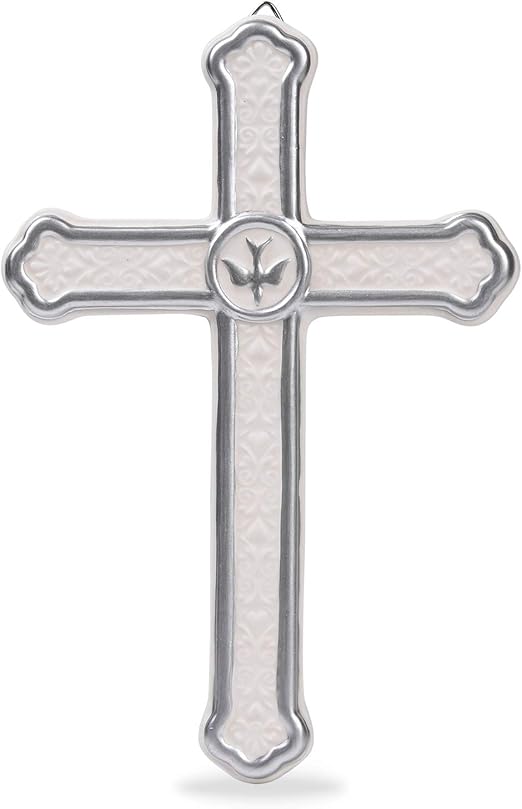 Amazon Com Minigift Ceramic Wall White Cross Medium Wall
