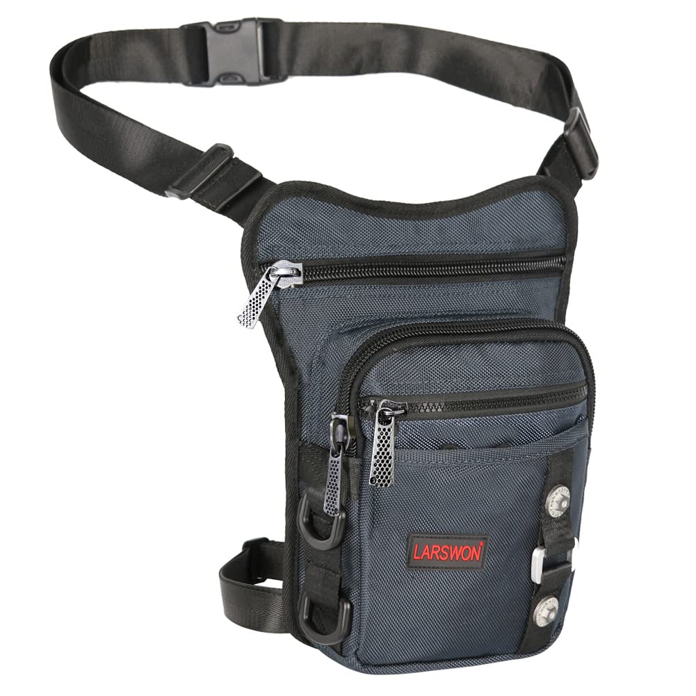 Larswon Waterproof Thigh Pack Leg Pouch Bag Panel Motorcycle Bag Blue