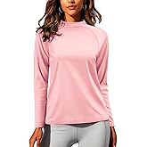 NASBING Women's Thermal Shirts Long Sleeve Mock Neck Base Layer Cold Weather Fleece Lined Warm Undershirt Regular Fit Tops