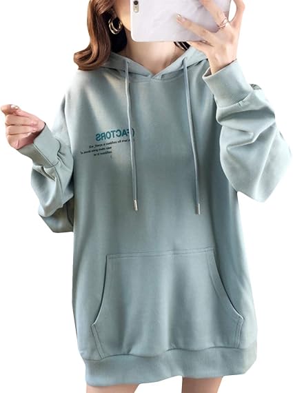 Amazon Bscool パーカー レディース フード付き トレーナー ゆったり 無地 プルオーバー 春 秋 オシャレ トップス ファッション ポケット アウター カジュアル 原宿系 カットソー トレーナー パーカー 通販
