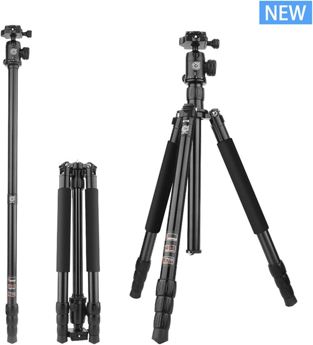 LLluckyHW Overhead Tripod Flexible Portable Threeway Head