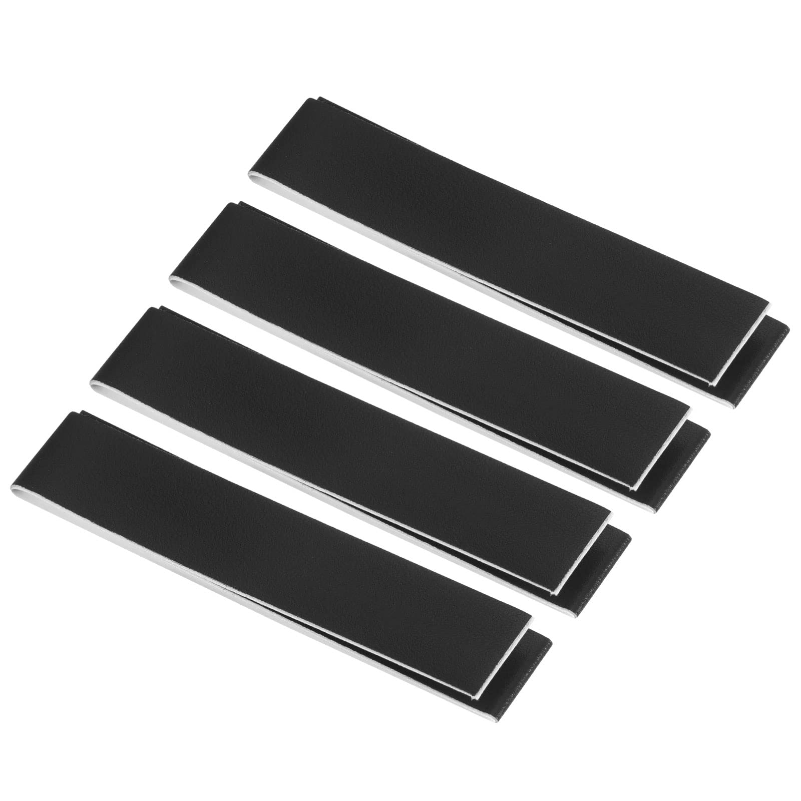 PATIKIL 9.8"x0.7" Badminton Racket Head Protector Sticker, 4 Pack PU Tennis Racquet Guard Tape Racket Frame Stickers Thickened Wear-Resistant, Black