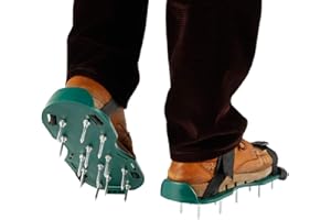 Lawn Aerator Shoes, Scarifier Lawn Nail Shoes with Adjustable Straps and Metal, Universal Size Spiked Shoes for Lawn Yard