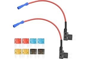 Anxingo 2 Pack 16 Gauge Add-a-Circuit Fuse TAP Adapter with 8 Pack Mini Fuse 5A 7.5A 10A 15A for Car Truck Motorcycle Boat