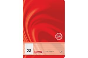 Brunnen Vivendi 104442802 School Notebook A4 (5 mm Squared with Margin 32 Sheets Line Style 28)