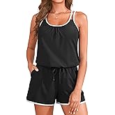 Tempt Me Romper Swimsuits - Women One Piece Bathing Suit with Shorts Boyleg Swimwear with Pockets 2026