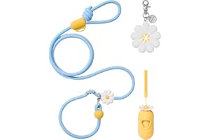 VETRESKA Hands-Free Dog Leash, 8FT Adjustable Rope Leash for Medium Large Dogs, Waist/Crossbody Slip Lead Leashes for Walking, No Pull Dog Leashes with Bag Dispenser, Clip, 3 in 1 Walk Kit (Daisy)