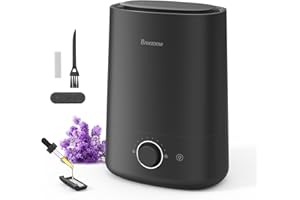 BREEZOME 5L Humidifiers for Bedroom, Ultrasonic Cool Mist Top Fill Humidifier & Essential Oil Diffuser, 360°Nozzle, Auto Shut-off, 50H Runtime, Quiet Humidifiers for Large Room, Baby Nursery, Plants