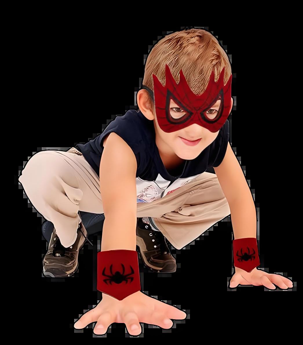 Yapartifa Kids Cosplay Mask Set, Boys Girls Mask and Wrist Bands, Superhero Costume Accessories for Kids, Halloween Party Dress Up Toys, Birthday Gifts for Boys Girls