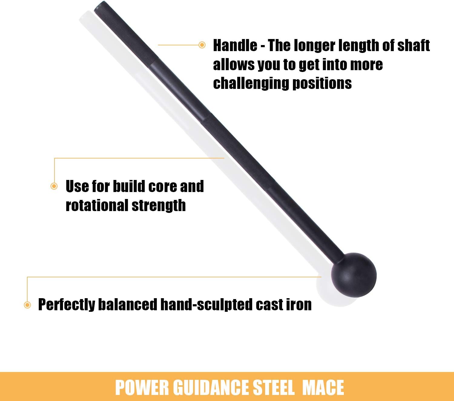 POWER GUIDANCE Steel Mace Perfectly Develop Stabilizer Muscles, Joints, and Core Strength(2.5kg), 1#2.5kg - Image 5