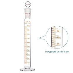 stonylab Measuring Cylinder with Stopper, 100 ml