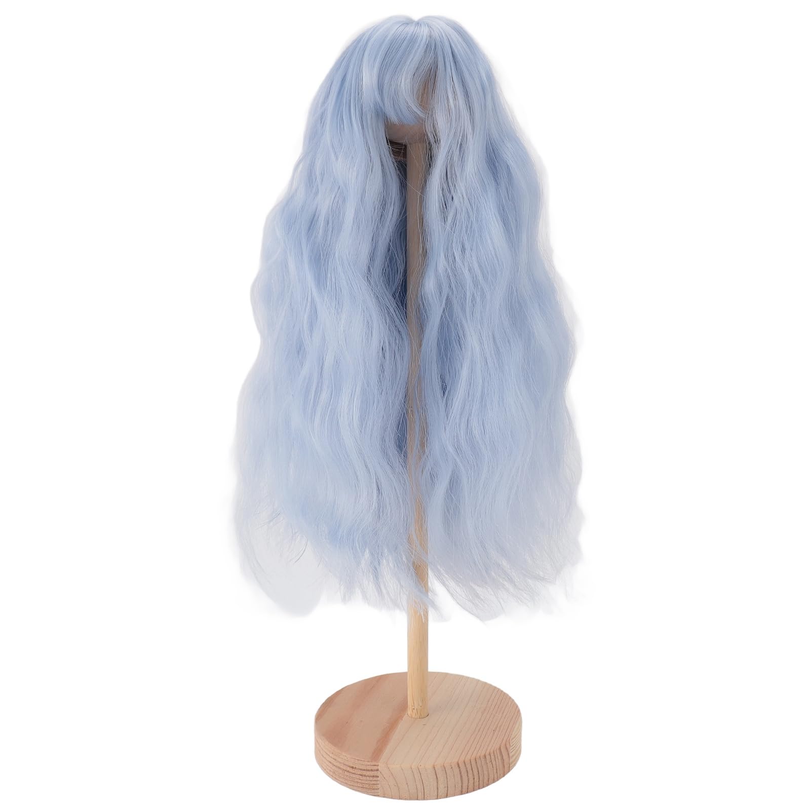 Star Doll Wig - Long Wigs with Bangs, Soft High Temp Fiber, Lightweight, Easy to Wear, Suitable for Dolls 7.3-8.3in Head Circumference