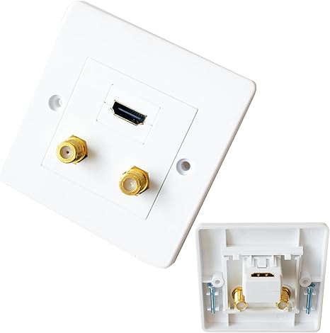HDMI y 2 x doble F-conector placa de pared-toma Sky Plus-Coaxial TV: Amazon.es: Electrónica