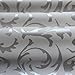QIHANG Sliver Gray Victorian Damask Embossed Textured Home Decoration Wallpaper 0.53m x 10m=5.3㎡