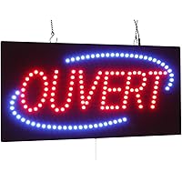 Ouvert Sign, 24"x12", 60x30cm, TOPKING, LED, Neon, Florescent, Signage, Signboard, Display, Billboard, Screen, Grand Opening,