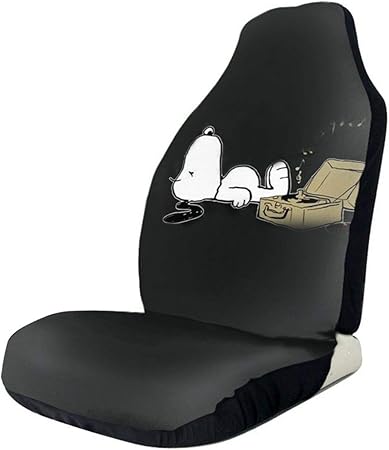 Amazon 漫画スヌーピー カーシートカバー インテリアマット クッションパッド 付属品 スーパーソフト 車両シートデコレーションプロテクターカバーバッグバンフィットほとんどの車セダンsuv 2個セット 車 バイク 車 バイク