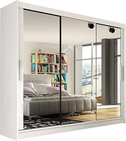 Modernes Kleiderschrank Aston Iii 250 X 215 X58 Cm Schwebeturenschrank Schlafzimmerschrank Schiebeturenschrank Garderobe Schlafzimmer Weiss Amazon De Kuche Haushalt