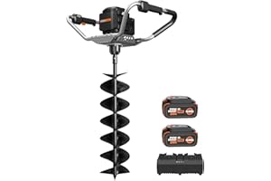WORX Nitro 40V Brushless Cordless Earth Auger, Electric Post Hole Digger for Fence Posts with Drill Bit 8'', for Garden & Plant, Equivalent to a 45 CC Gas-Auger, Battery and Charger Included, WG865