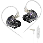 KZ Gale Wired Gaming Earbuds with Mic for FPS, 3.5mm Jack in Ear Monitor | Ear-hook Design Never Fall off, Super-Linear Driver IEM Not Hot Ears for Gaming, Singer, Stage, Studio (Mic, Black)