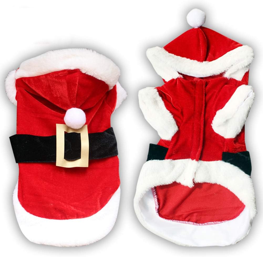 SMDARROY Christmas Dog Clothes for Dogs Chihuahua Winter Dog Christmas Costume Pet Clothes Warm Pet Cat Hoodie Coat Clothing