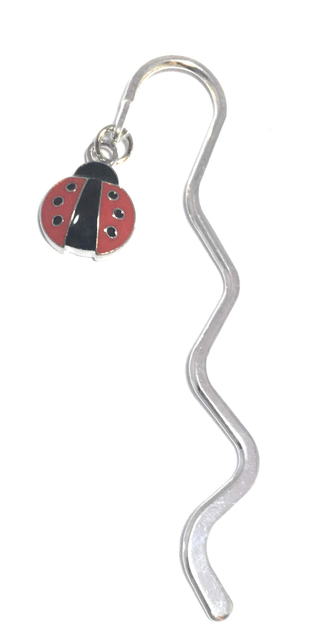 FizzyButton Gifts Ladybird Silver Tone Mini Bookmark Book Mark in Organza Gift Bag