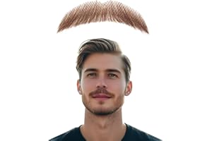 ANHDRFY Fake Beard Human Hair Full Hand Tied Lace Fake Mustache, Realistic Makeup for Halloween or Other Funny Cosplay Costume Party