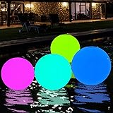 2 PCS Floating Pool Lights ,16 Colors Changing Remote Control LED Ball Lights,16" IP68 Waterproof Pool Glow Ball Lights, Ligh