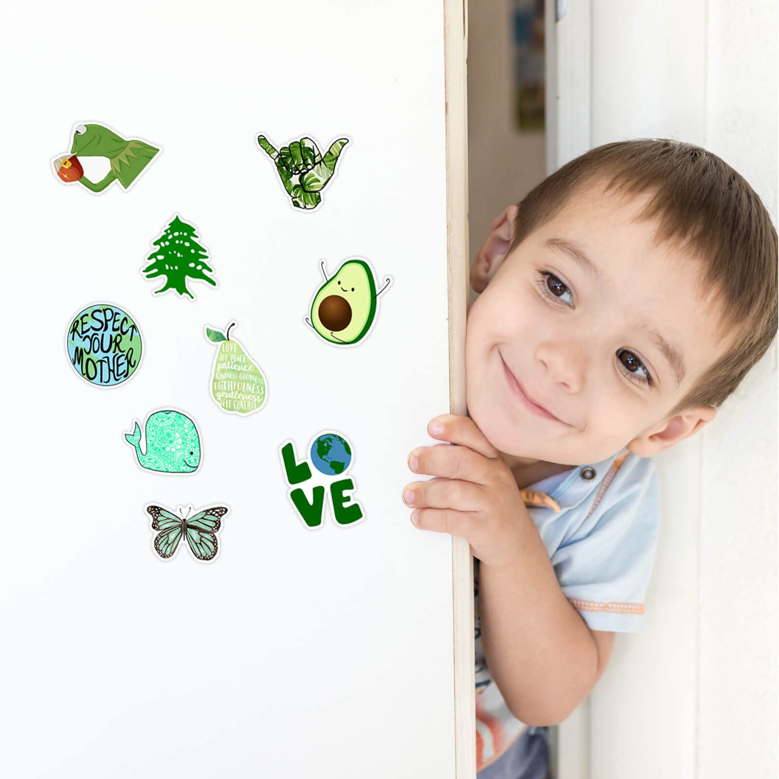 Environmental Protection Stickers, 100PCS Earth Day Stickers for Water Bottles, Stationery, Bicycles