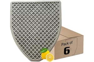 LIBEROLL Urinal Mats for Men（6 Pack）High-Tech Bamboo Charcoal Absorbs Odor, Non-Slip Deodorization, Gray Floor Water Absorption, Urine Mats for Restrooms & Bathrooms, Mens Urinal