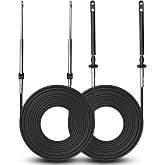 GUZIKO 15FT Throttle Shift Cable Fit for Johnson Evinrude BRP OMC | Replace 0173115, 2PCS Marine Control Cables, Helps Restore Remote Shifting Function