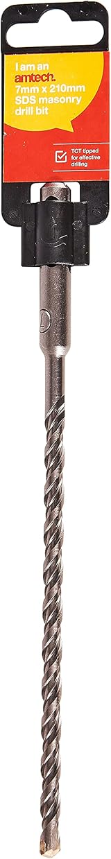 Amtech SDS Plus Masonry Drill Bit Deep Reach 210mm 7mm Tungsten Carbide view 3