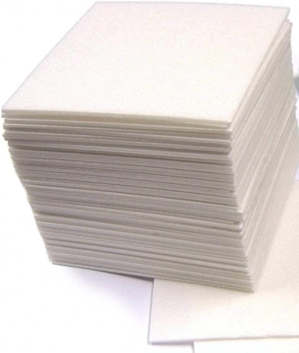 LexSel Lino Block Printing Tiles 16.5x16.5cm Pack of 50 with Guide