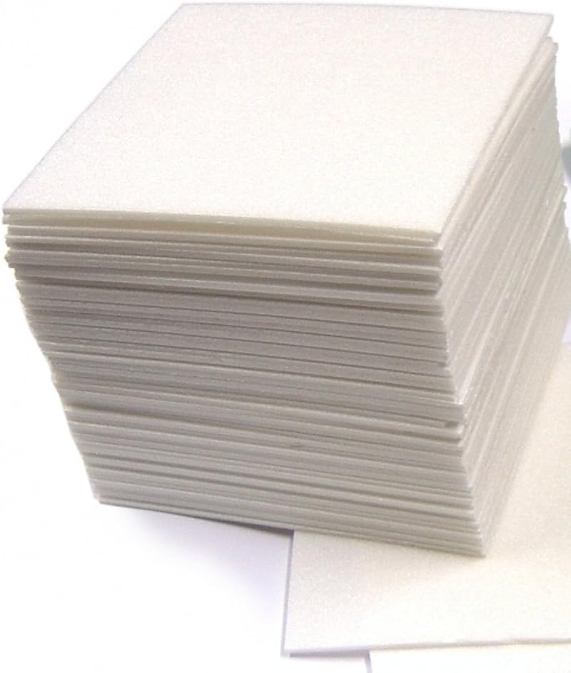 LexSel Lino Block Printing Tiles 16.5x16.5cm Pack of 50 with Guide