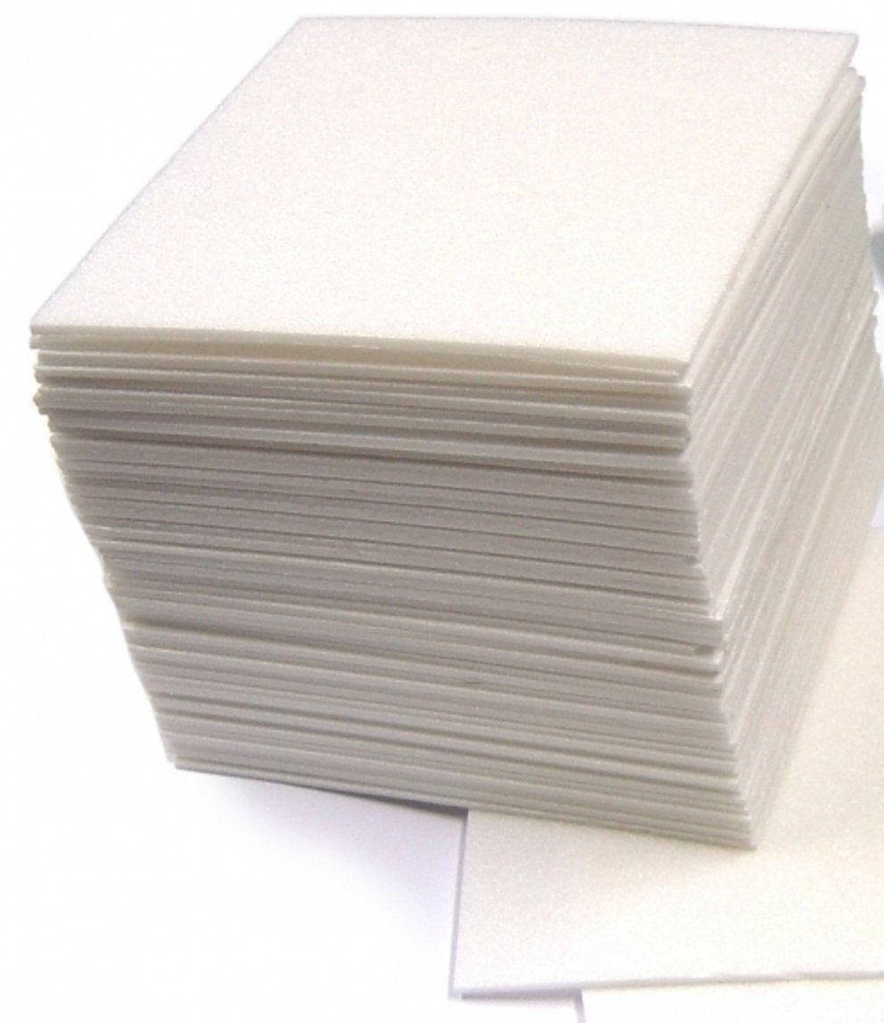 Lexicon Select Safe Print Lino Block Printing Tiles - Polystyrene Sheets for Printing - 16.5 x 16.5cm Pack of 50 with Hints & Tips Guide