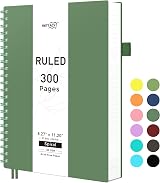 RETTACY A4 Notebook Spiral 300 Pages 100gsm PVC Cover Dark Green
