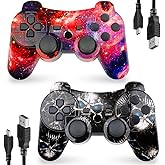 CHENGDAO Controller for PS3 2 Pack Wireless Controller for Playstaion 3 6-Axis with High-Performance Double Virbration, Motio