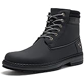 Athlefit Casual Men's Hiking Boots Fashion Lace up Combat Boots Low Heel Comfortable Ankle Booties