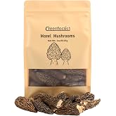 Greenfocus Dried Morel Mushrooms for Cooking, Fresh- Intense Flavor, Nutrient-dense, Intact Shapes, Umami Rich, All-Natural , Thick &amp; Meaty ,Short Stems with Rich Aroma Premium Dry Morels 3oz