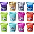 Play-Doh Slime HydroGlitz 12 Multipack of Assorted Metallic Colors for Kids 3 Years and Up, Slippery and Smooth Texture, Non-Toxic