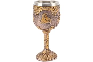 Nordic Viking Goblets,Pirates Wine Goblet,Vintage Chalice Goblet,Odin with Raven Tankard Dragon Scandinavian Mug Retro Resin 
