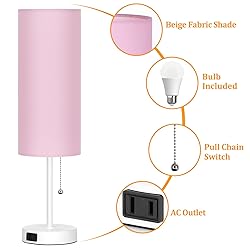 Dott Arts 18" Table Lamp for Bedroom, 3-Color