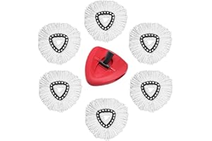 6 Pack White Easywring Microfiber Mop Head 1 Rotating Mop Base Compatible with O-Ceda EasyWrin Mop Heads Refills ,Spin Mop re