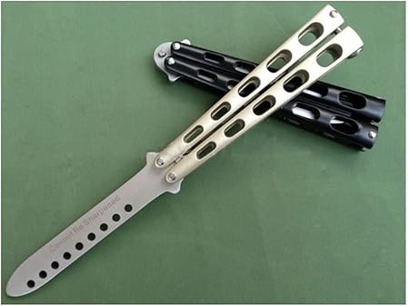 Amazon ドッキリ バタフライナイフ 練習用 トレーニング用 刃無し シャンパンゴールド ノーブランド品 ジョーク どっきり おもちゃ