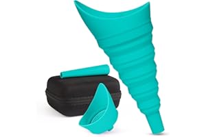 AvoDov Foldable Female Urination Device for Women - Reusable Silicone Standing Urinal with Extension Tube & Waterproof Case, 