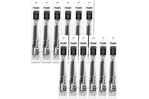 Pentel Refill Ink for EnerGel Liquid Gel Pen, (1.0mm), Bold Line, Metal Tip, Black Ink, Box of 12 (LR10-A)