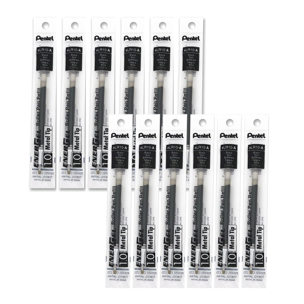 Pentel 1.0 mm Energel Refill - Black (Pack of 12 Refills)