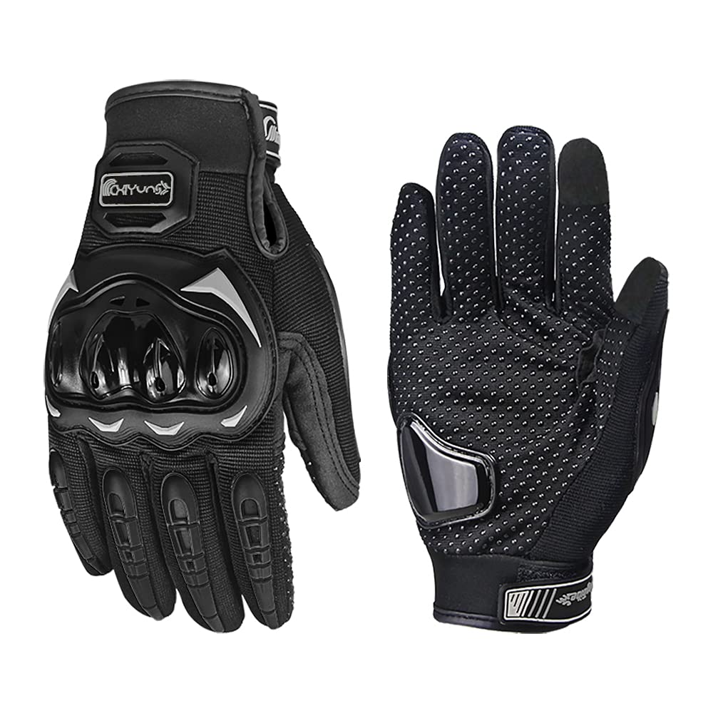 CHIYUNS Touchscreen Motorcycle Full Finger Gloves for Men Women, Hard Knuckle Motorbike Gloves for BMX ATV MTB Riding, Road Racing, Cycling, Bike, Climbing, Motocross etc, Hiking, Outdoor Sports