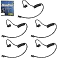 MaximalPower Twist On Replacement Black Coiled Acoustic Tube for Two-Way Radio Surveillance and Listen Only Earpiece (5 Pack)