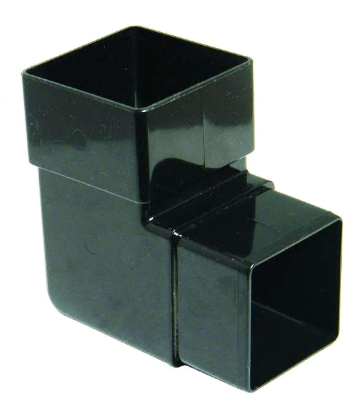 FLOPLAST 65mm Square Downpipe 92.5 Degree Offset Bend - Black - Pack of 2