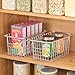 mDesign Modern Farmhouse Deep Metal Wire Storage Organizer Bin Basket with Handles for Kitchen Cabinets, Pantry, Closets, Bedrooms, Bathrooms, Laundry Rooms, Garages - 5.25
